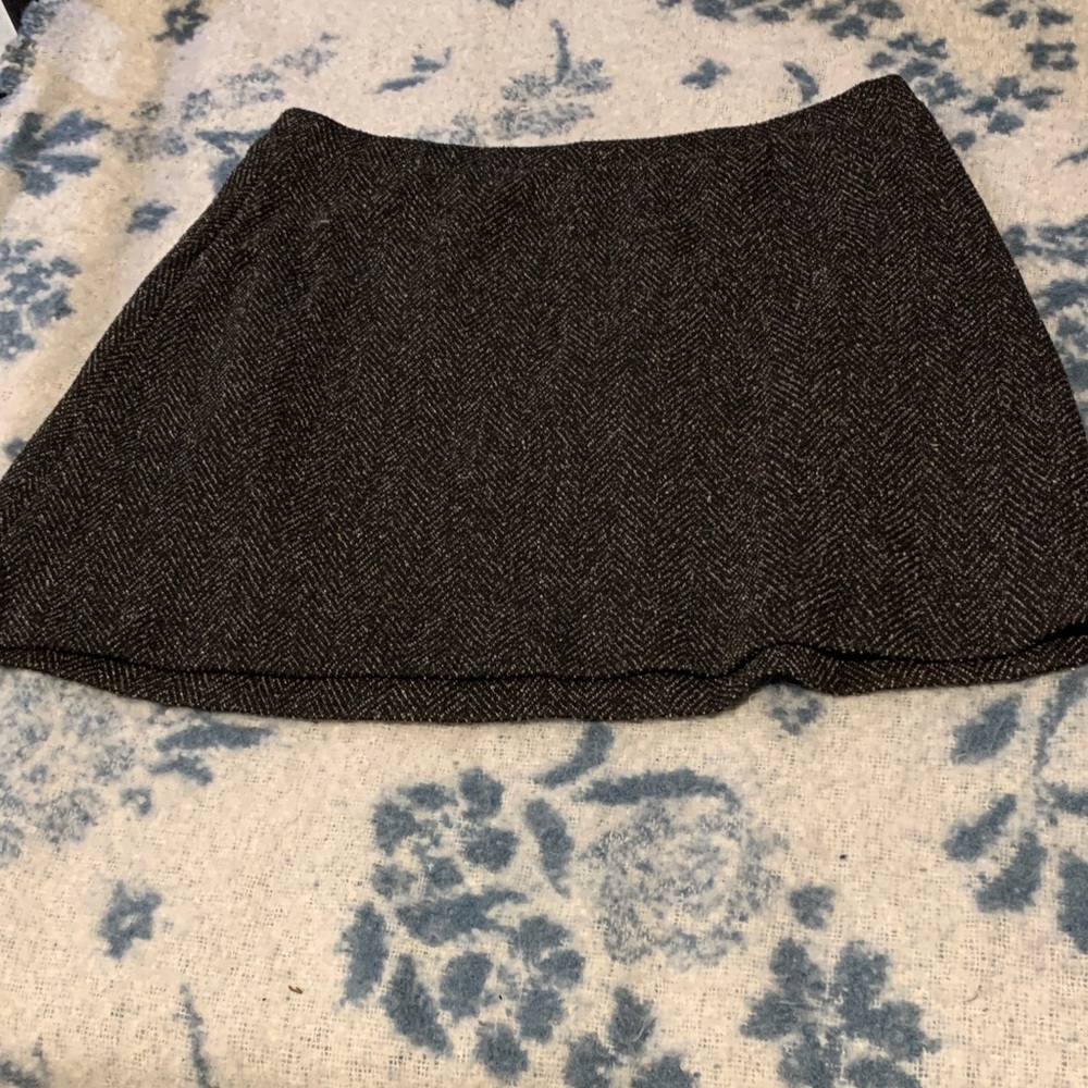 #4 Zara Charcoal and Black Herringbone Mini Skirt